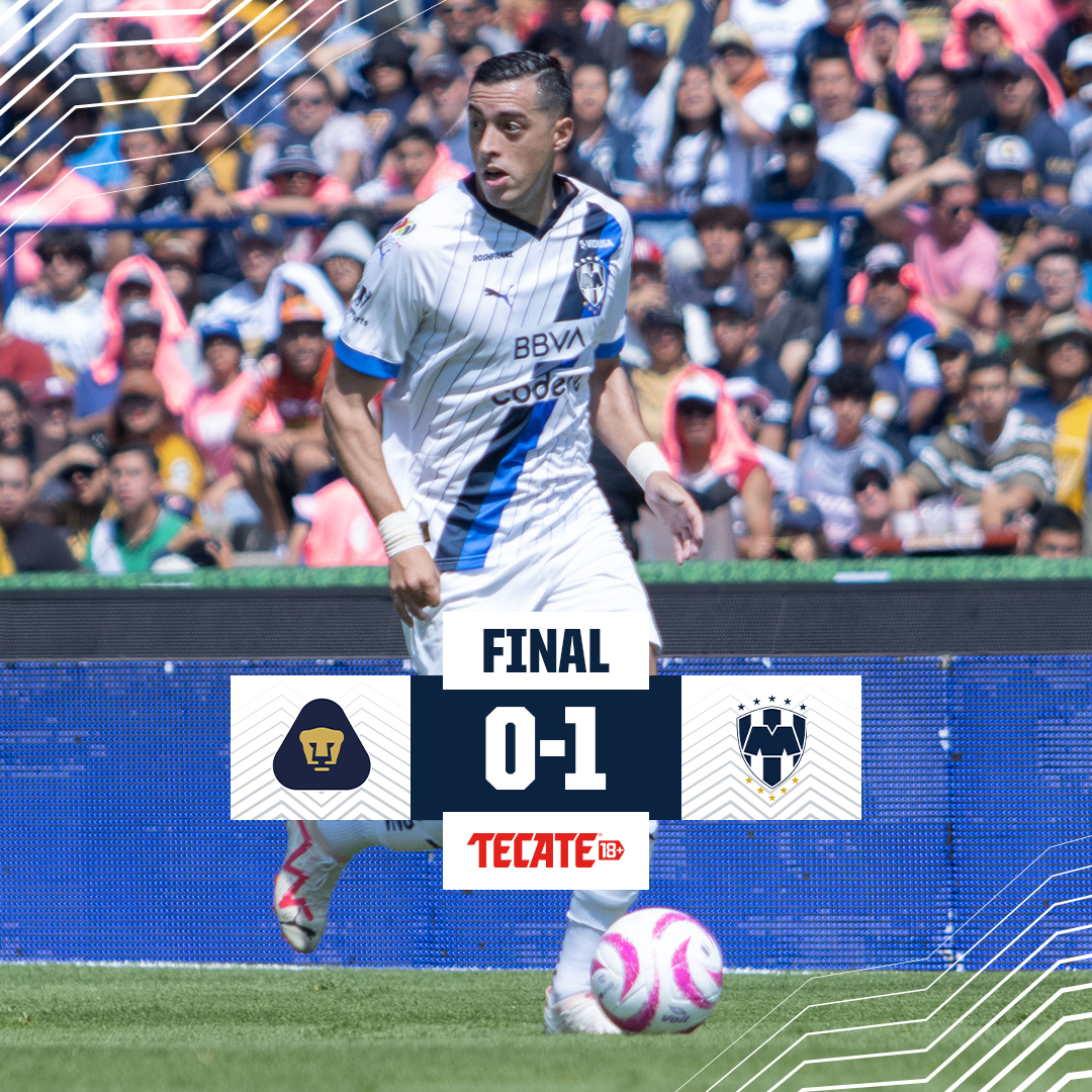 Rayados's tweet photo. 90' ⏱️| Pumas 🐾 0-1 🤠 Monterrey |

¡Termina el partido y ganamos los Rayados!💪🏼¡Gran Esfuerzo, Pandilla!🔥

@CervezaTecate https://t.co/9gTkb5MvOk