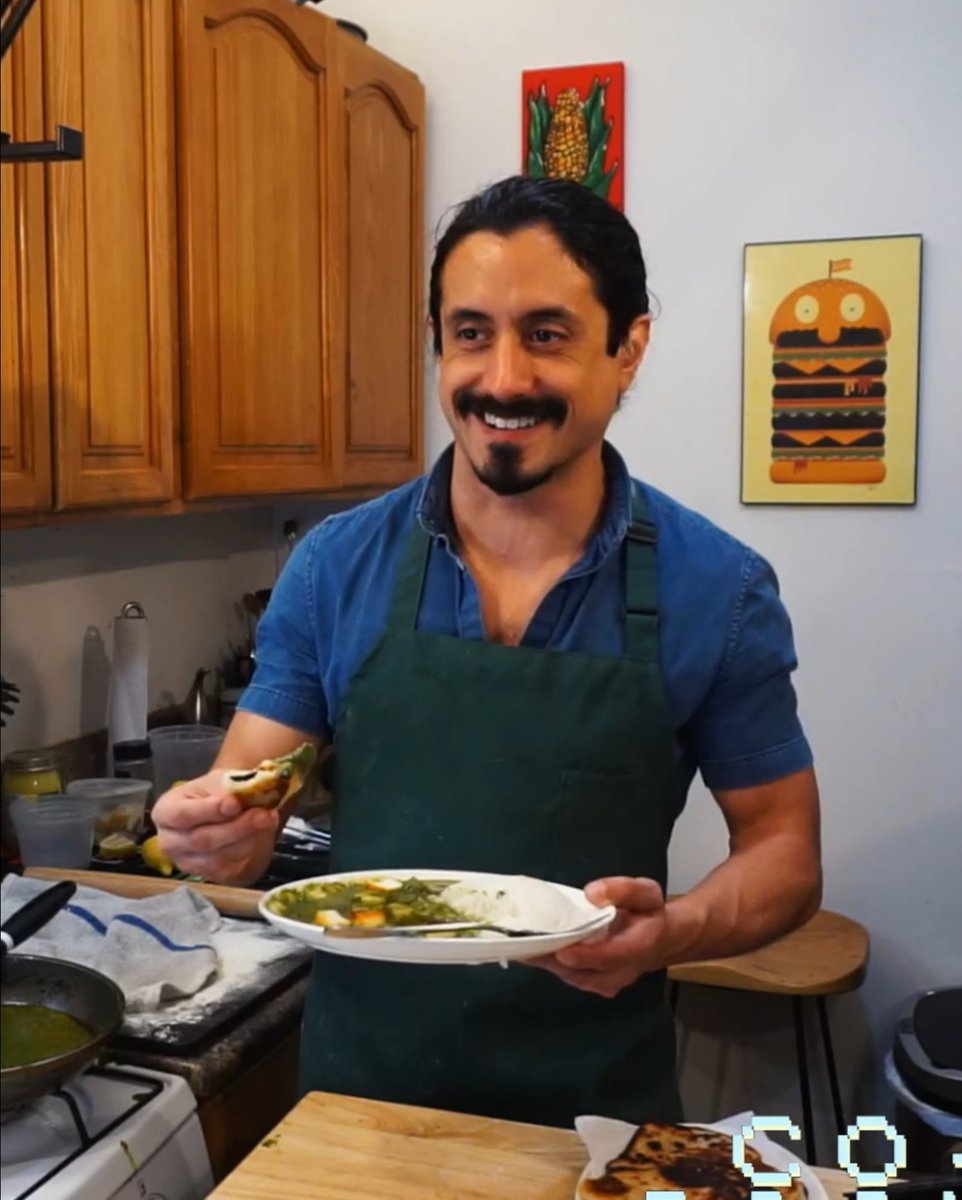 Made a flavor bomb of a sauce with palak paneer on Friday.  Cheese, spinach, cumin, garlic, and a bit of a kick!  It's fantastic for rice or the homemade Naan we made with <a href="/ARecipeReborn/">Lemon Drop 🍋 Inactiveway</a>