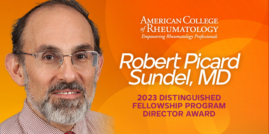 American College of Rheumatology (@acrheum) on Twitter photo Congratulations to Robert Picard Sundel, MD, recipient of the 2023 Distinguished Fellowship Program Director Award! <a href="/rofehRS/">Robert Sundel</a> <a href="/BostonChildrens/">Boston Children's</a> #ACR23 Congratulations to Robert Picard Sundel, MD, recipient of the 2023 Distinguished Fellowship Program Director Award! <a href="/rofehRS/">Robert Sundel</a> <a href="/BostonChildrens/">Boston Children's</a> #ACR23