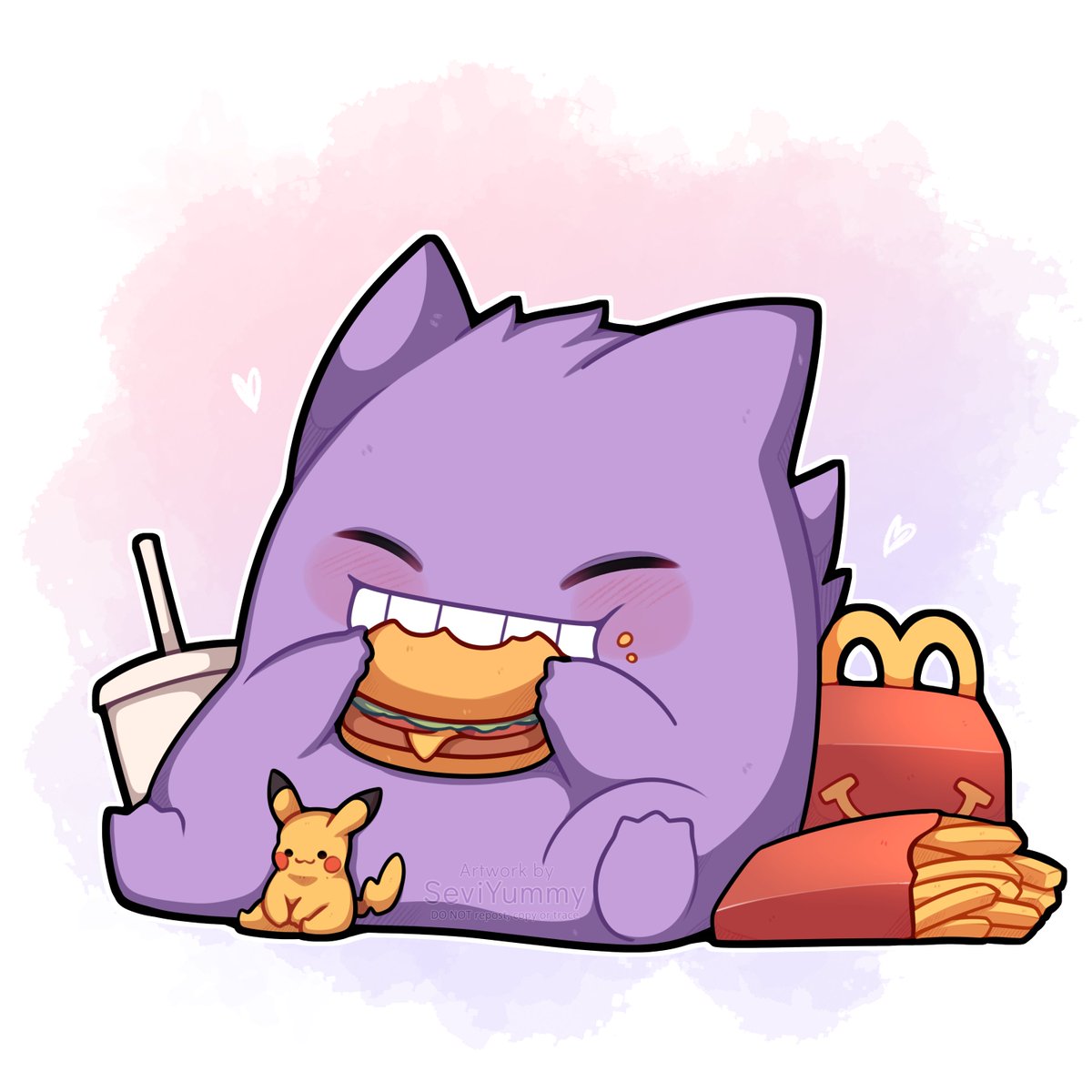 SeviYummy's tweet image. Gengar's favorite meal 🍔🍟