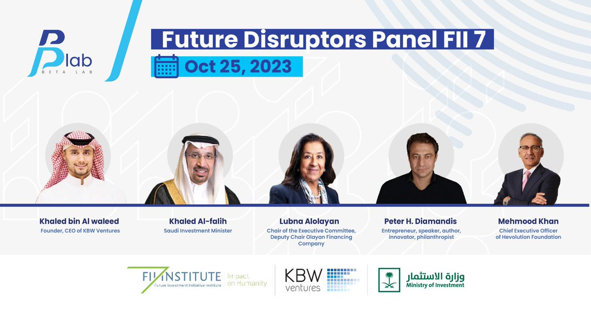 If you are attending the #FII7 @FIIKSA do not miss the opportunity to listen from a remarkable group of startups driving fundamental change in their fields. Join us on Oct 25 at 12:30pm for our panel with distinguished leaders to witness groundbreaking innovations and be part…