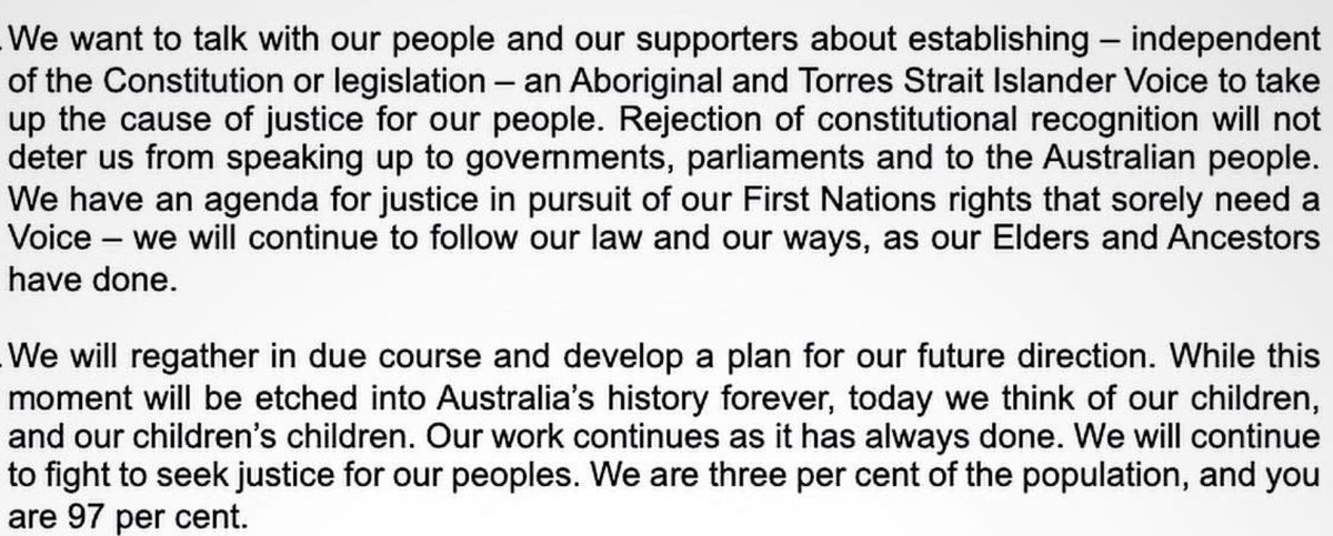 I stand with First Nations People 
#AlwaysWasAlwaysWillBe 
#TruthTelling 
#VoiceTreatyTruth 
#UluruStatement 
#VoiceToParliament