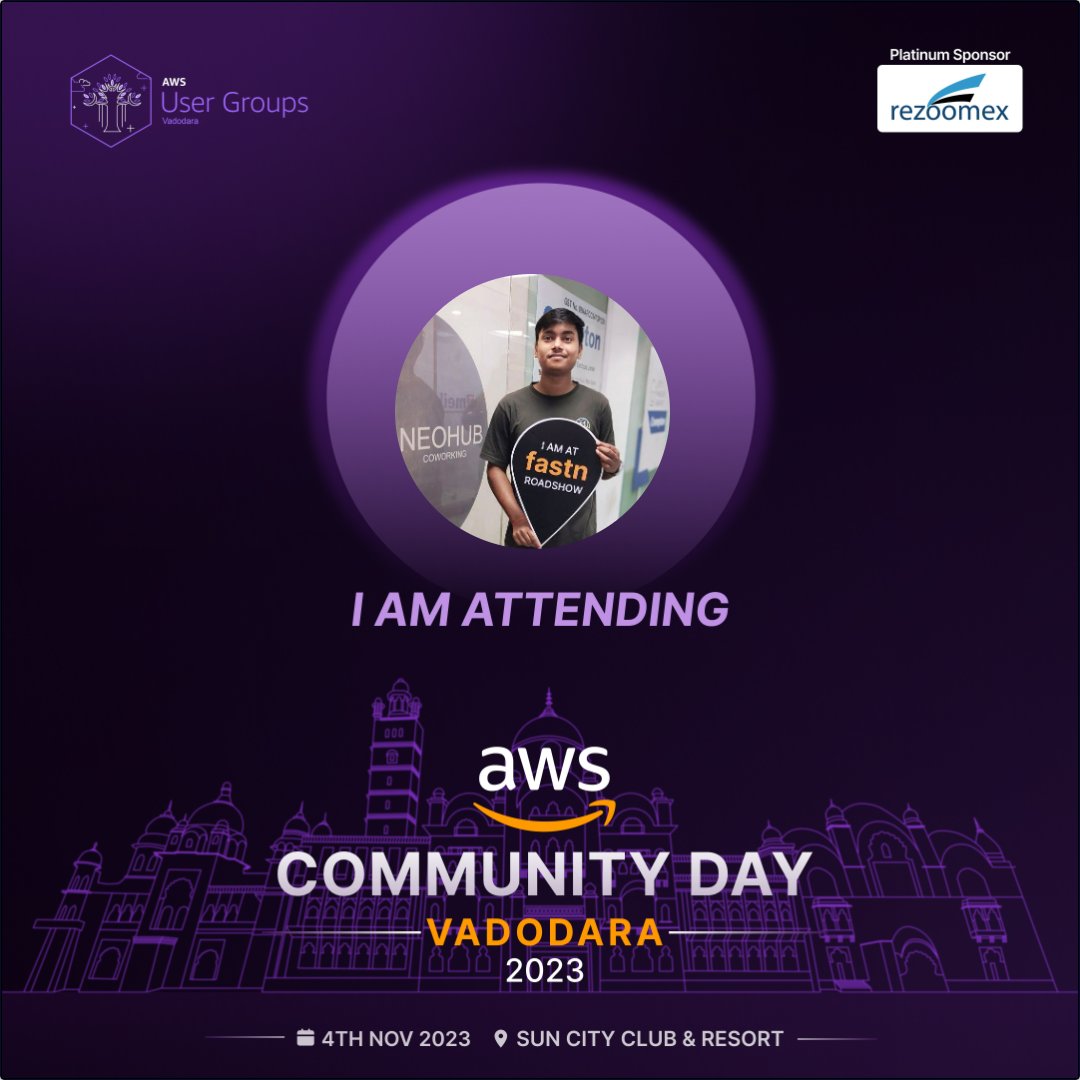 suraj_sharma14's tweet photo. I am attending AWS Community Day Vadodara.
#aws #awsugvad #awscommunityday #vadodara https://t.co/cRSk3PUE4k