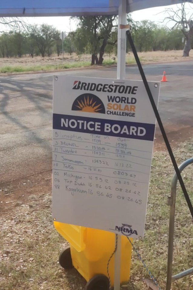 Good morning from Dunmarra! This is how the notice board closed yesterday. At 8:26 a.m. we'll be departing to our next control stop. See you there!