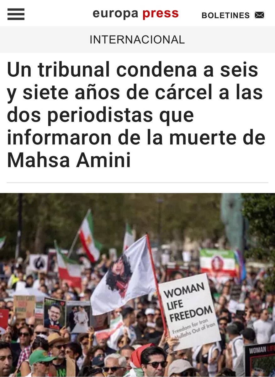 Rosa_Mar_AG's tweet photo. Imagino que Irene, Ione y Palma ya estarán preparando el viaje a Irán para encabezar las protestas y pedir la inmediata liberación de las dos periodistas e instar a Sánchez para que juzguen al régimen iraní por crímenes contra la humanidad… https://t.co/wZTZWha8pL