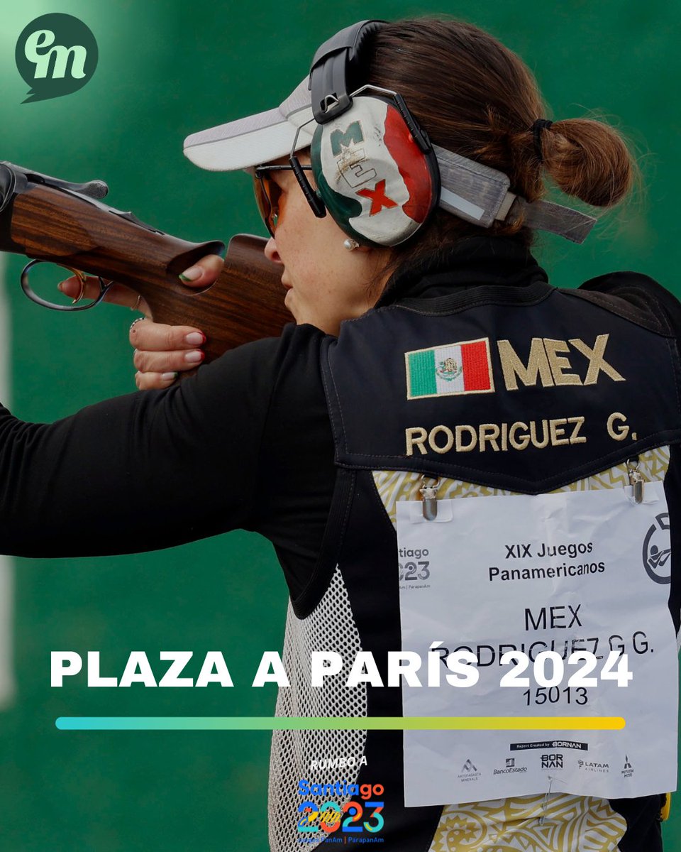 EMSportsMX's tweet photo. HASTA EL MOMENTO 🇲🇽 SUMA DOS 🎟 A @Paris2024 LOGRADAS EN @santiago2023  

En #TiroDeportivo, Edson Ramírez fue el primero en adjudicar cuota en rifle de aire 10 m. por el ORO conquistado; este domingo, Gaby Rodríguez hizo lo propio en Skeet Femenil por su PLATA

#RumboAParis2024 https://t.co/01SICTjNVh