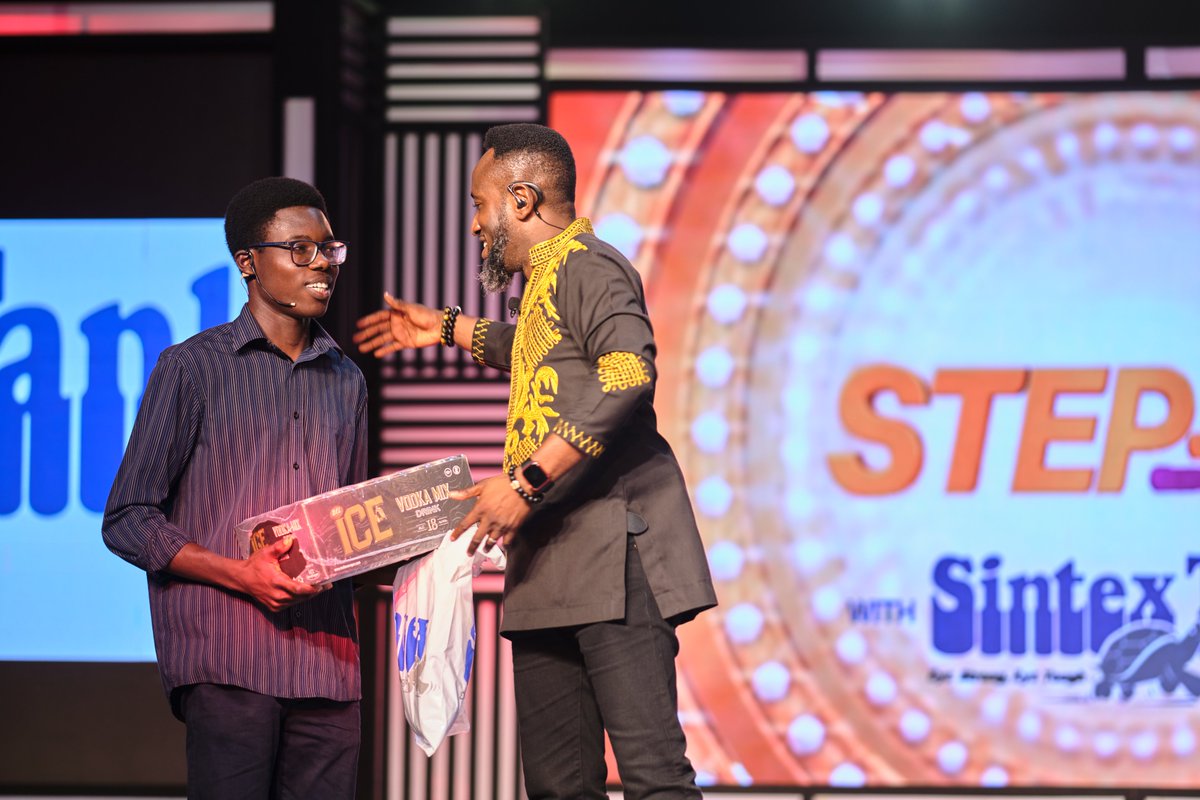 Ed-Fay takes home 400 cedis and some products from Sintex Tank, Bel Ice and MTN. #StepUpWithSintexTank