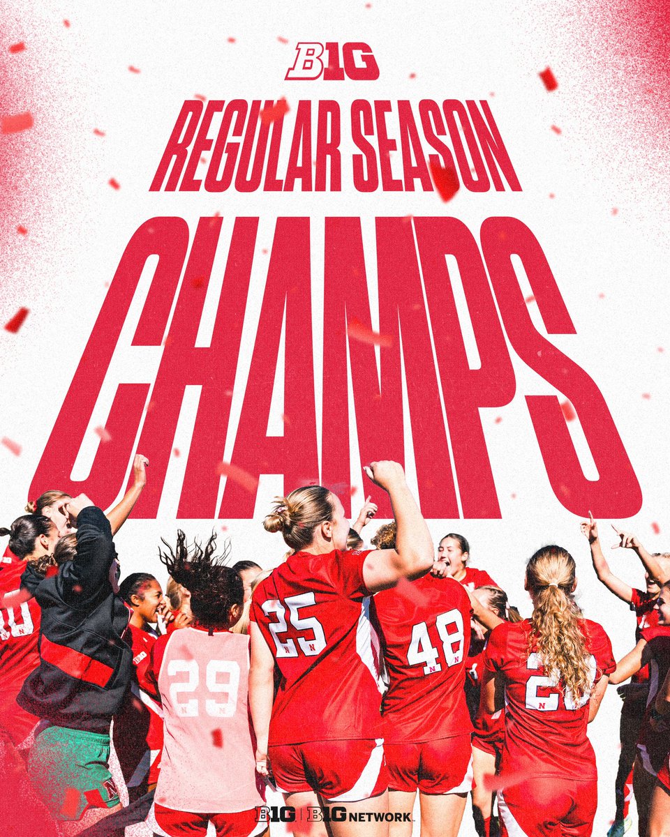 B1GSoccer's tweet photo. Your @bigten co-champs: @HuskerSoccer. 🌽 https://t.co/OD9SoYtoQs