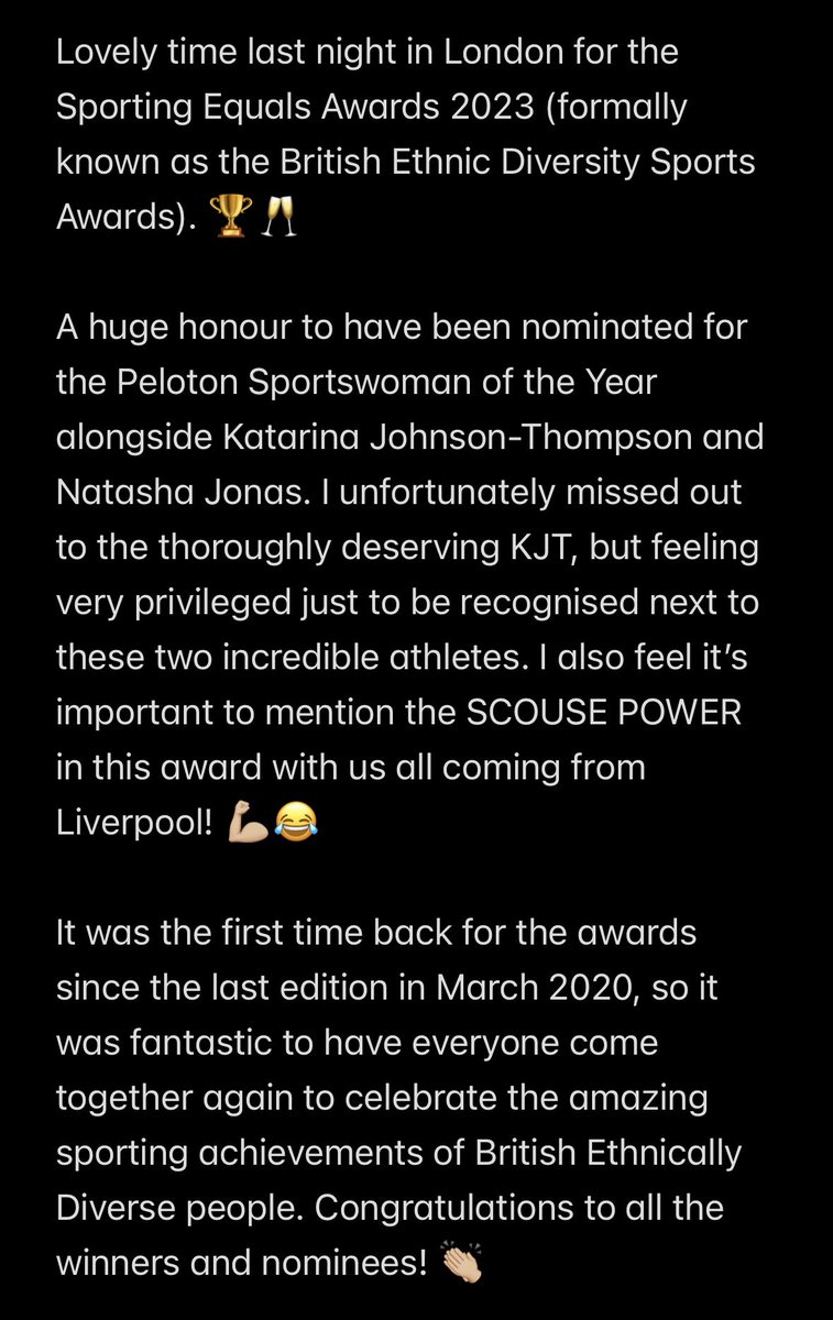 rach_choong's tweet photo. Thank you to @SportingEquals for another great event, and for the recognition for this prestigious award! πππ»πΊπ»π€©β€οΈ
#SEAwards23 https://t.co/RhS5NAhUph