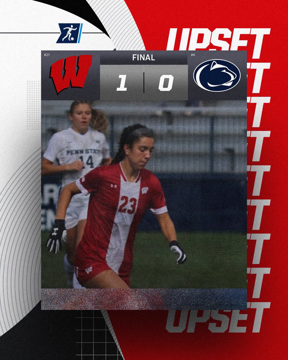 🔴BADGERS TAME LIONS 🔴

No. 21 <a href="/BadgerWSoccer/">Wisconsin Women’s Soccer</a> defeats No. 4 Penn state, 1-0.

#NCAASoccer