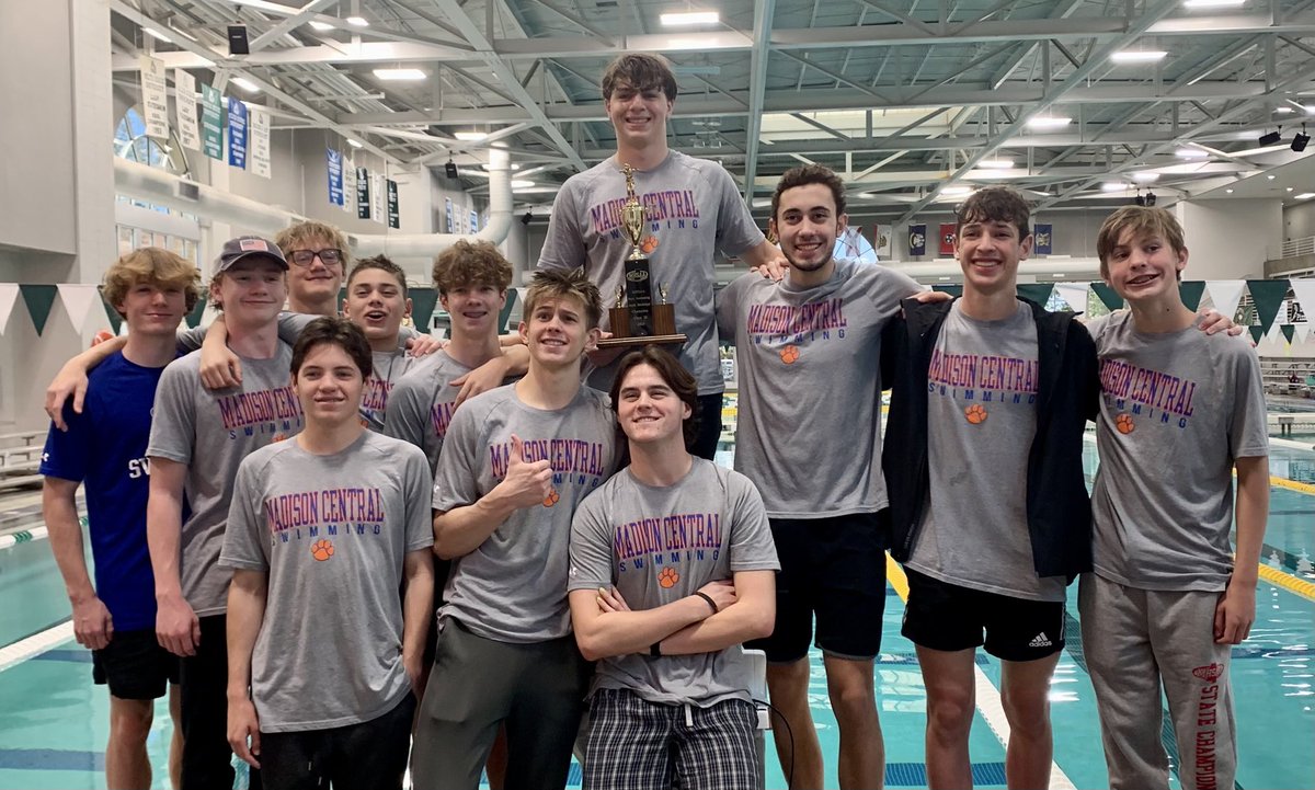 carmody_bridget's tweet photo. @MC_BIGBLUE The boys won their 4th consecutive state championship! We are so proud of them! Hard to believe it’s already over. Individually they won 2 GOLD, 3 SILVER and 2 BRONZE medals; they won 2 of 3 relays, coming in 2nd to Oxford in the 200 Free #DemBricks #Aquafam https://t.co/mKaZxPhI3P