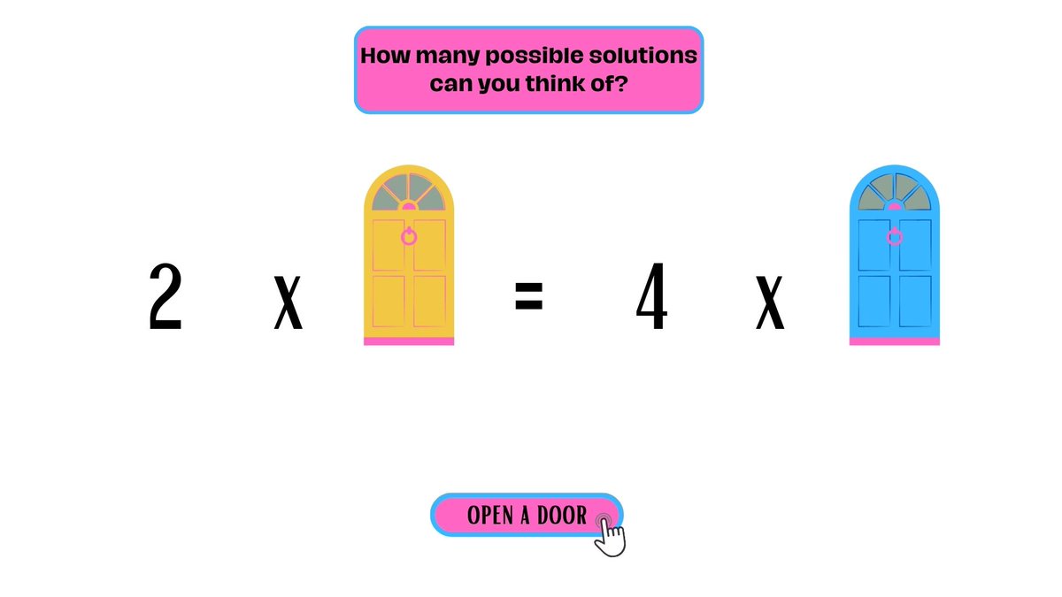 MrJames_MH's tweet photo. Added a new task to @sembl_ed today:
Behind the Yellow Door
It's a slow-reveal equation with opportunities to think divergently and convergently.
Inspired by @jennalaib (slow reveal graphs), @SteveWyborney (Splat!), @pwharris (Big strategies)
#mtbos #iteachmath https://t.co/SrjCZm8ZiN
