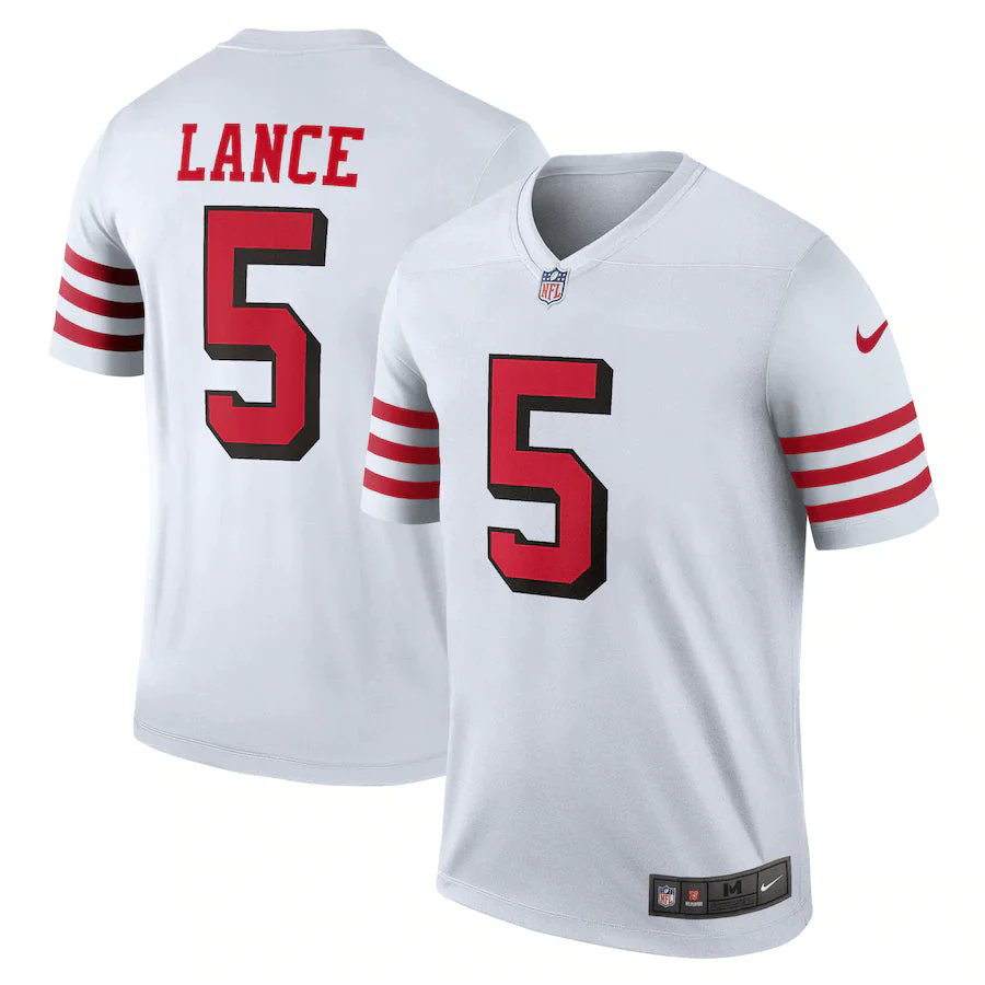 #competition for this San Francisco 49ers Trey Lance Nike Alternate Legend Jersey - White - size large.

RT and Follow for a chance to win - closing date is Wednesday 25th at 10pm - good luck.  #NFL #nfluk #49ers