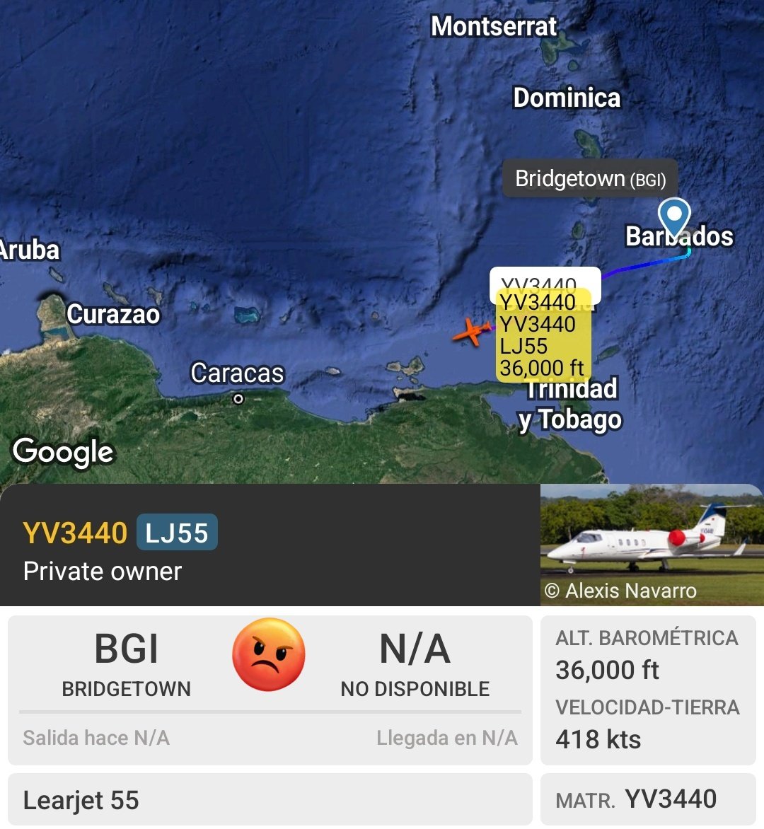 Arr3ch0's tweet photo. #YV3440 retornando de vuelta rápida por Barbados 🇧🇧.  Anteayer hizo lo mismo por La Habana, la cual visita con frecuencia. https://t.co/dVP52bwToe