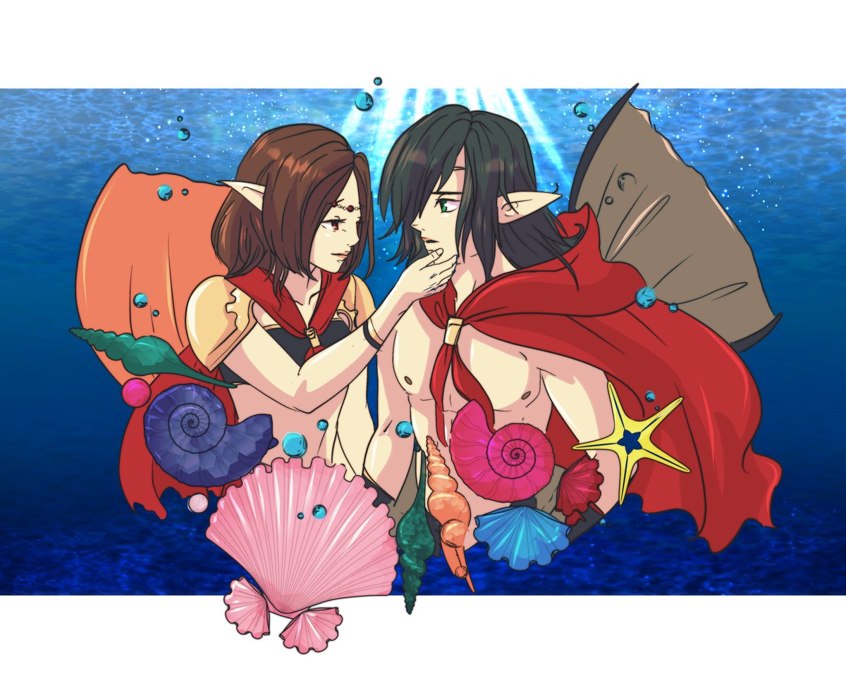 kannaproduction's tweet image. Mermaid Machina x Rem.  Finally colored one of the pieces from this project!

Final Fantasy Type 0.  
Love these two.  
#finalfantasy #finalfantasytype0 #machinarem