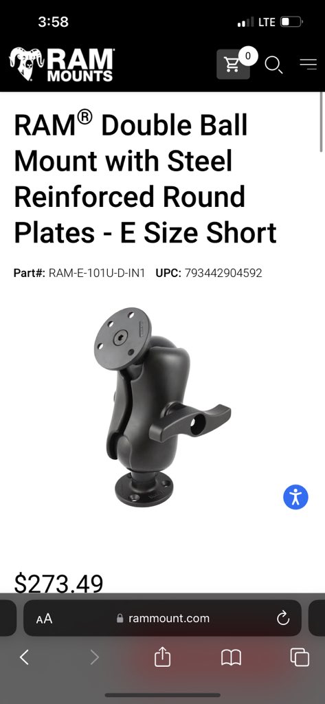 Does anywhere in Manitoba sell oversize ram mounting hardware? Size E 3.38 inch ball