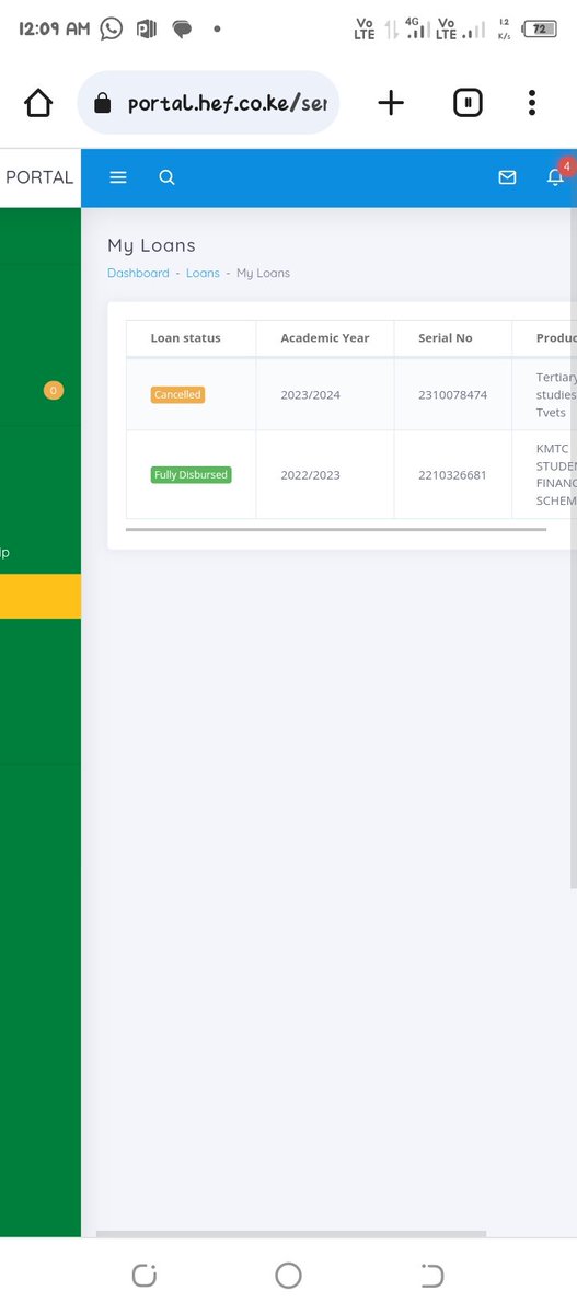 osorothomas33's tweet photo. @HELBpage Hello. What's the meaning of this? 
KMTC student. Portal looks like this under loans. Does it mean The student won't get funding? https://t.co/HtSJPB7yDk
