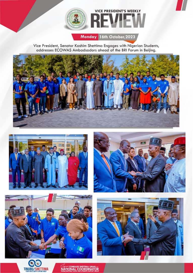 Comr_Shettima's tweet photo. Vice President, Senator @KashimSM Shettima's week in review. 

16th - 22th, October 2023.

 *#KSMWeekInReview* https://t.co/ODRlT5JTco