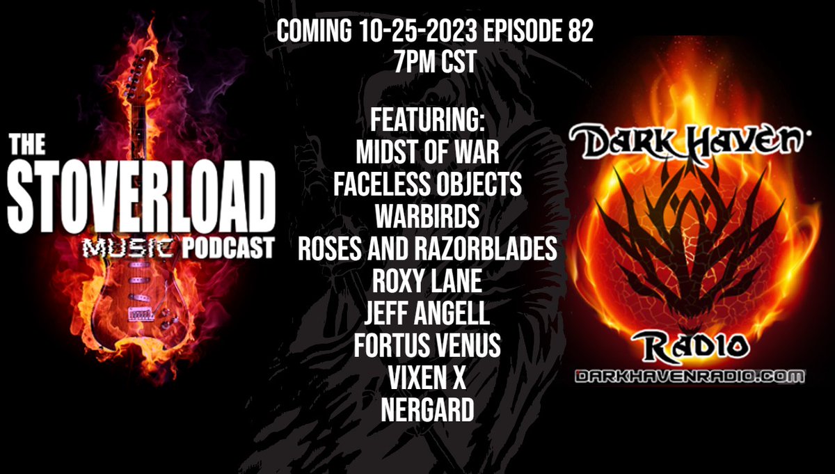 Catch our 82 Episode of The Stoverload Music Podcast , Wednesday at 7pm on Darkhavenradio.com for one hell of a show with a special co host!!