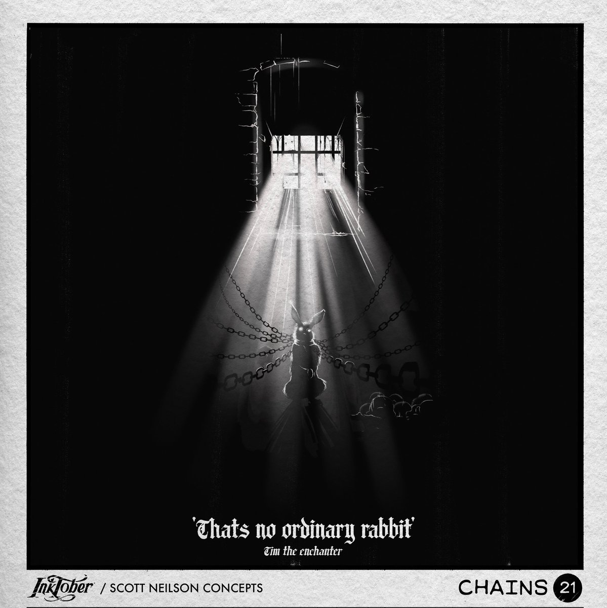 INKTOBER 21 "CHAINS"

#inktober #inktober23 #inktober21 #inktoberchains #montypython #rabbit #killerrabbit #tim #chains
