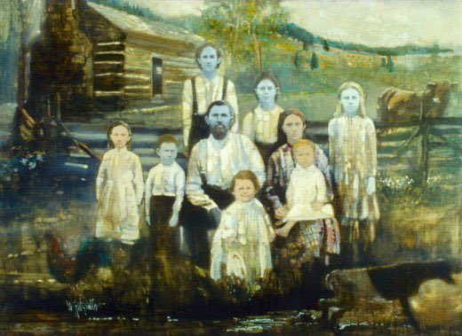 fasc1nate's tweet photo. The “Blue” Fugates were a Kentucky family with a rare condition called methemoglobinemia, which makes the skin blue. 

This condition was made considerably worse due to inbreeding. 

Zachariah Fugate married his aunt, their son married a cousin, & their children married cousins, etc.