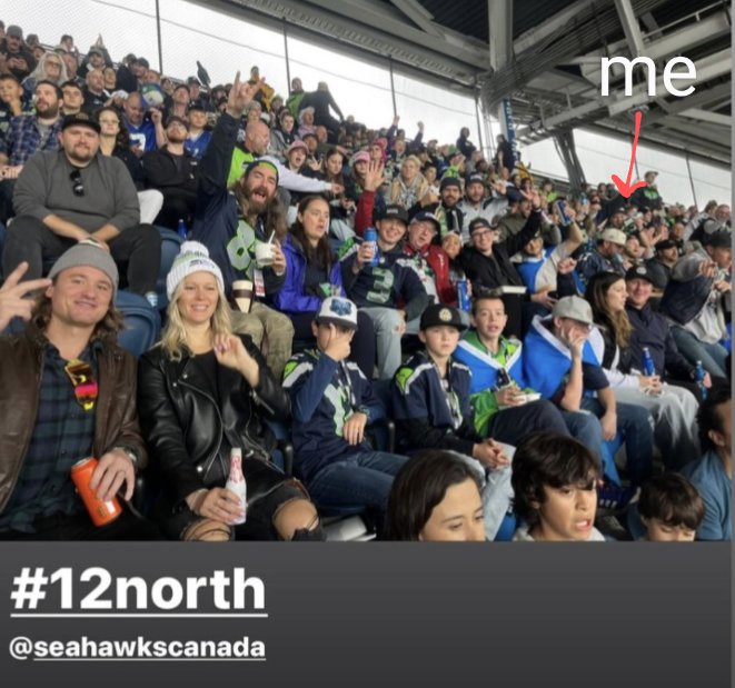 #12North/@SeahawksCanada representing up in 313!! 

And if you are wondering....yes that is Reilly from Letterkenny on the bottom left corner!