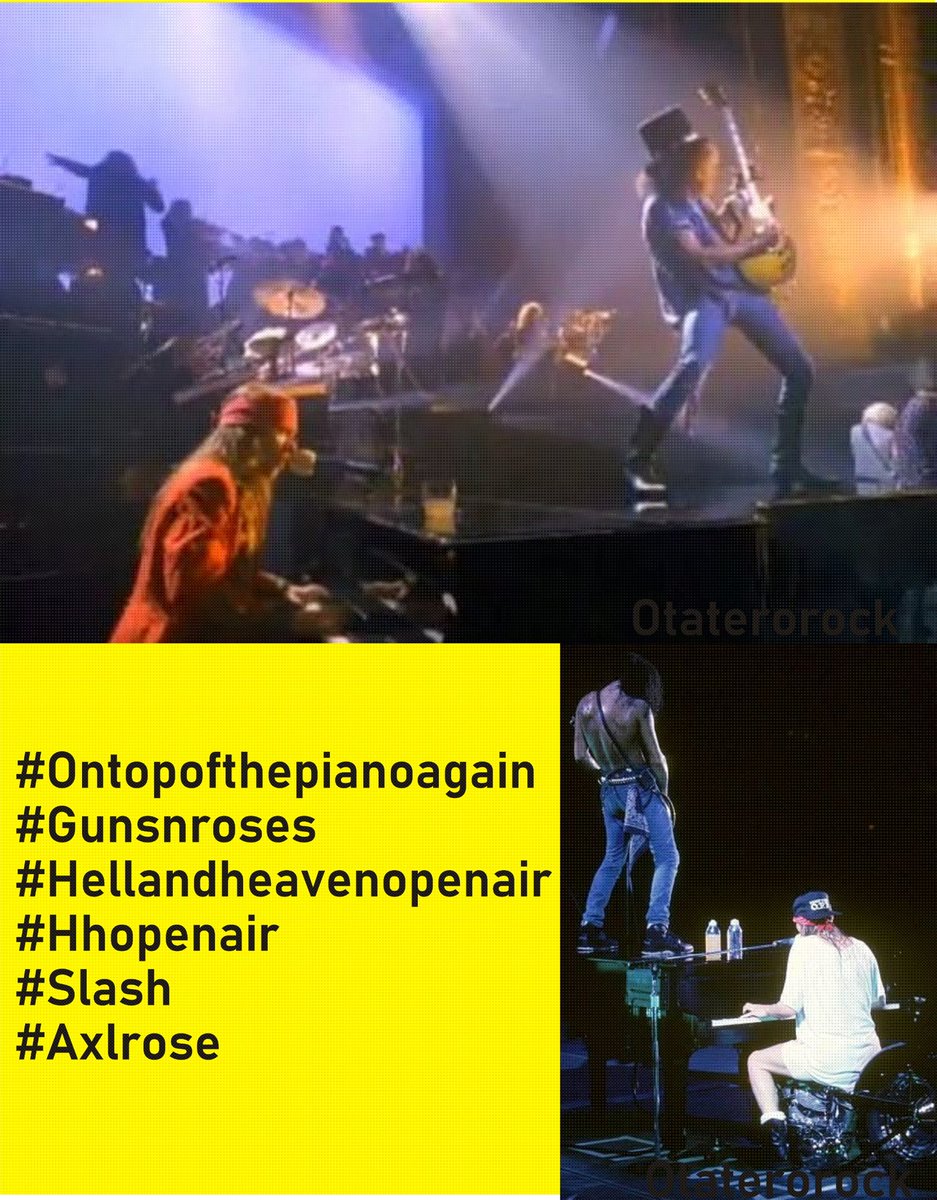 Otaterorocks's tweet photo. @Slash Hagamos viral la petición a @Slash @axlrose @gunsnroses con el hashtag:
 #ontopofthepianoagain
#Mexico 
@HHOpenAir 
#hellandheavenopenair
Last Performance Of Guns N' Roses https://t.co/v8ZHpE0wUz