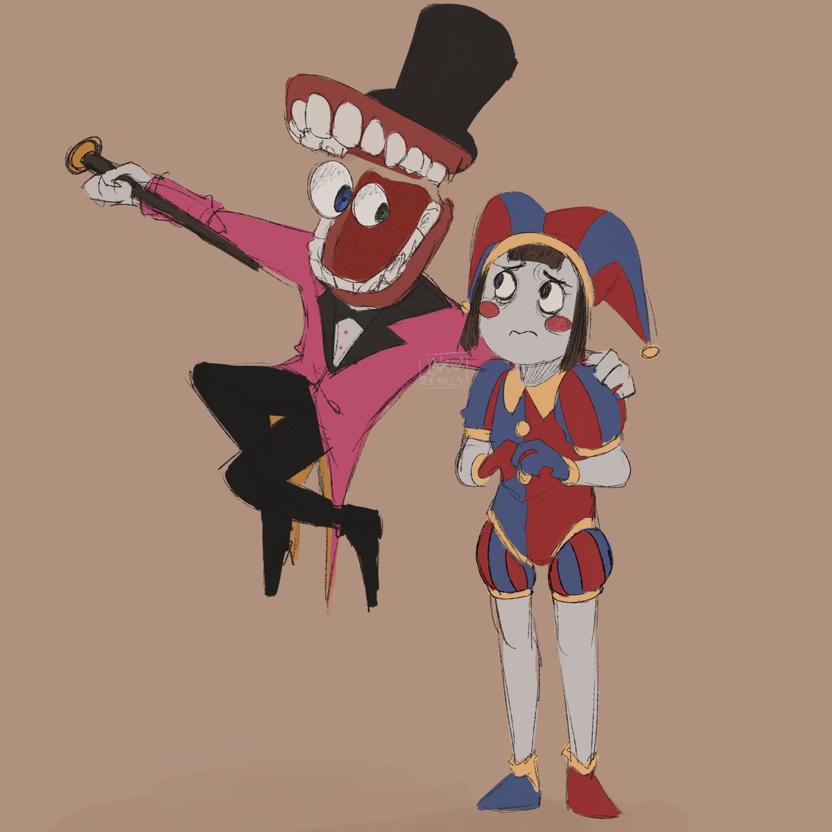 Caine and Pomni doodle :] . #TheAmazingDigitalCircus #TADC