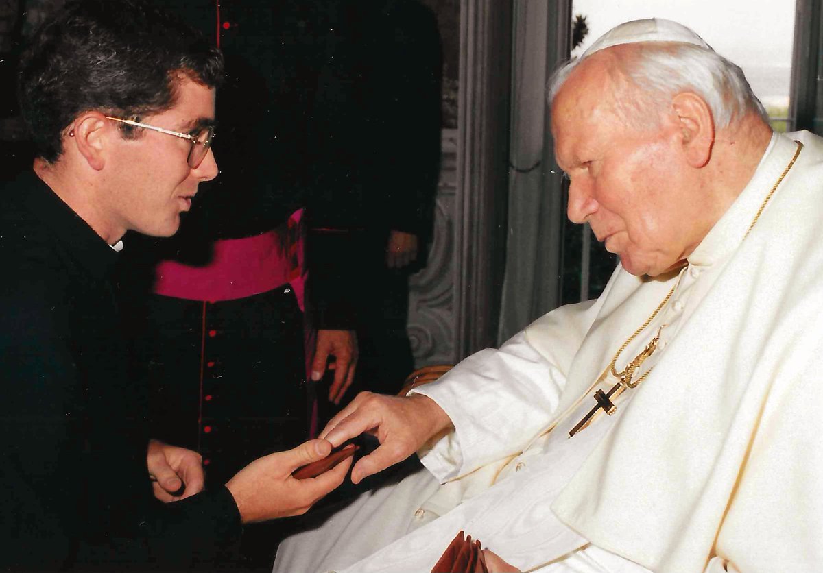 Too long a story to post how a much younger version of myself arrived at this moment with St. John Paul II, but it was an answer to a heartfelt prayer. #grateful #prayforus