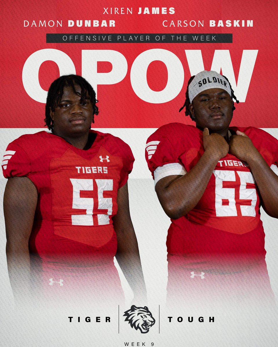 Terrell Tigers Football (@terrelltigerfb) on Twitter photo Week 9
Offensive Players of the Week
<a href="/baandzzbigc/">Carson Baskin</a>
Damon Dunbar
<a href="/xiren7_/">Xiren James</a>
#TigerTOUGH🐅
#ba🐅
#TTP Week 9
Offensive Players of the Week
<a href="/baandzzbigc/">Carson Baskin</a>
Damon Dunbar
<a href="/xiren7_/">Xiren James</a>
#TigerTOUGH🐅
#ba🐅
#TTP