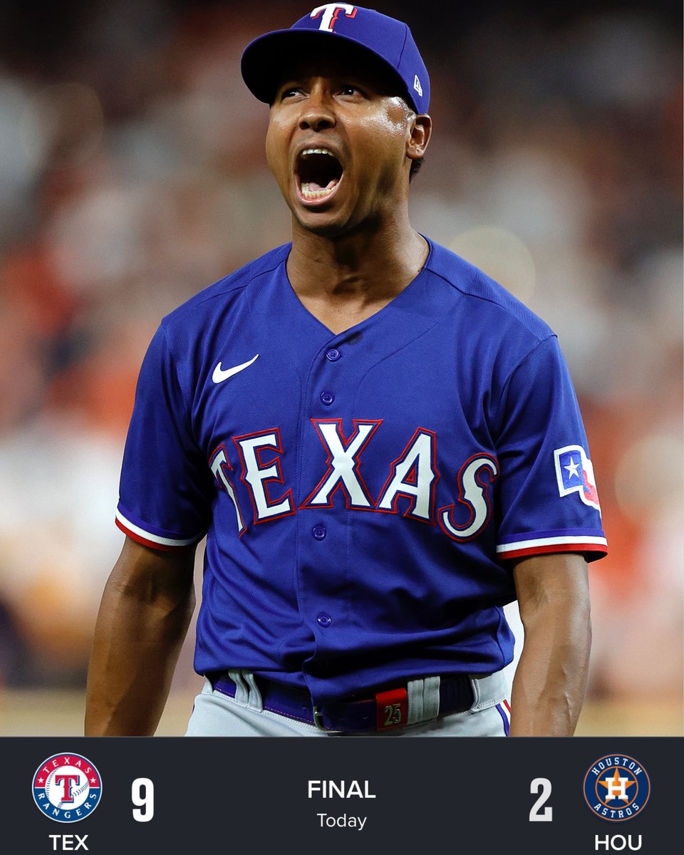 BleacherReport's tweet photo. RANGERS FORCE GAME 7 IN THE ALCS 🍿 https://t.co/vbV9GAHtlv