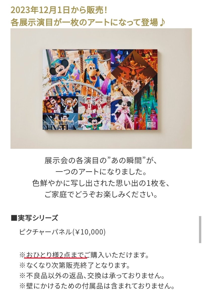 東京ディズニーリゾート アンコール！ザ・モーメンツ展 - ピクチャーパネル