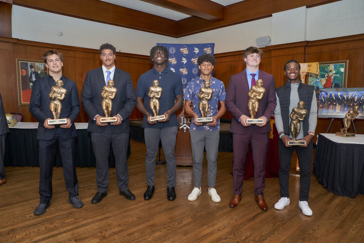 Minnesota Football Honors (@nffmn) on Twitter photo It was a great night honoring our third annual #MNFootballHonors Super 6 Team at the Minnesota Football Honors Showcase!
Congrats to <a href="/koiperich3/">Koi Perich</a>, <a href="/_mandell/">Emerson Mandell 4⭐️</a>, <a href="/wyattgilmore9/">Wyatt Gilmore</a>, <a href="/jide_abasiri/">Jide Abasiri🇳🇬</a>, <a href="/jalen3smith/">Jalen Smith</a> and <a href="/simonseidl88/">Simon Seidl</a>. We will be following your careers all the way! It was a great night honoring our third annual #MNFootballHonors Super 6 Team at the Minnesota Football Honors Showcase!
Congrats to <a href="/koiperich3/">Koi Perich</a>, <a href="/_mandell/">Emerson Mandell 4⭐️</a>, <a href="/wyattgilmore9/">Wyatt Gilmore</a>, <a href="/jide_abasiri/">Jide Abasiri🇳🇬</a>, <a href="/jalen3smith/">Jalen Smith</a> and <a href="/simonseidl88/">Simon Seidl</a>. We will be following your careers all the way!