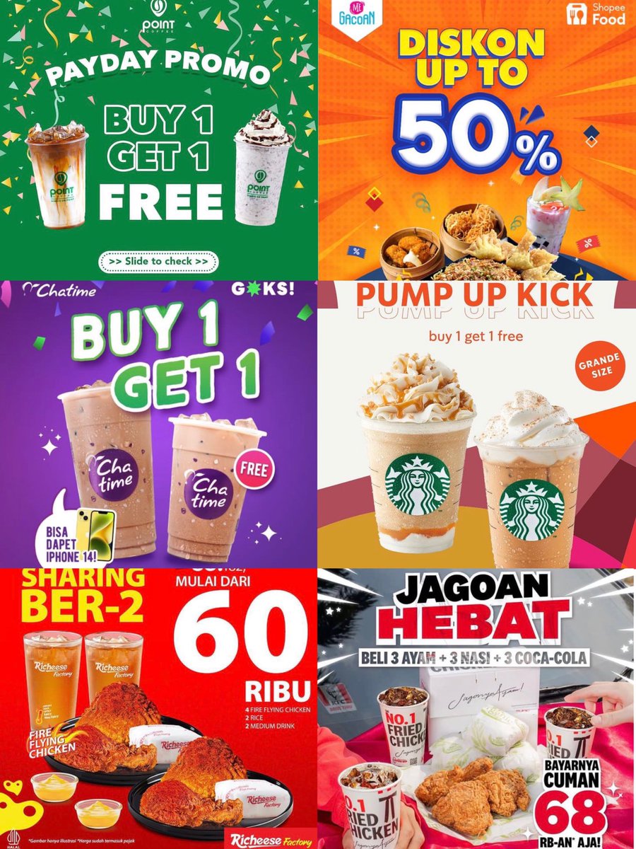 reviewhaul's tweet photo. DISKON GAJIAN MAKANAN &amp; MINUMAN BUY 1 GET 1 FREE✨ https://t.co/ZtHSlDhuRl
