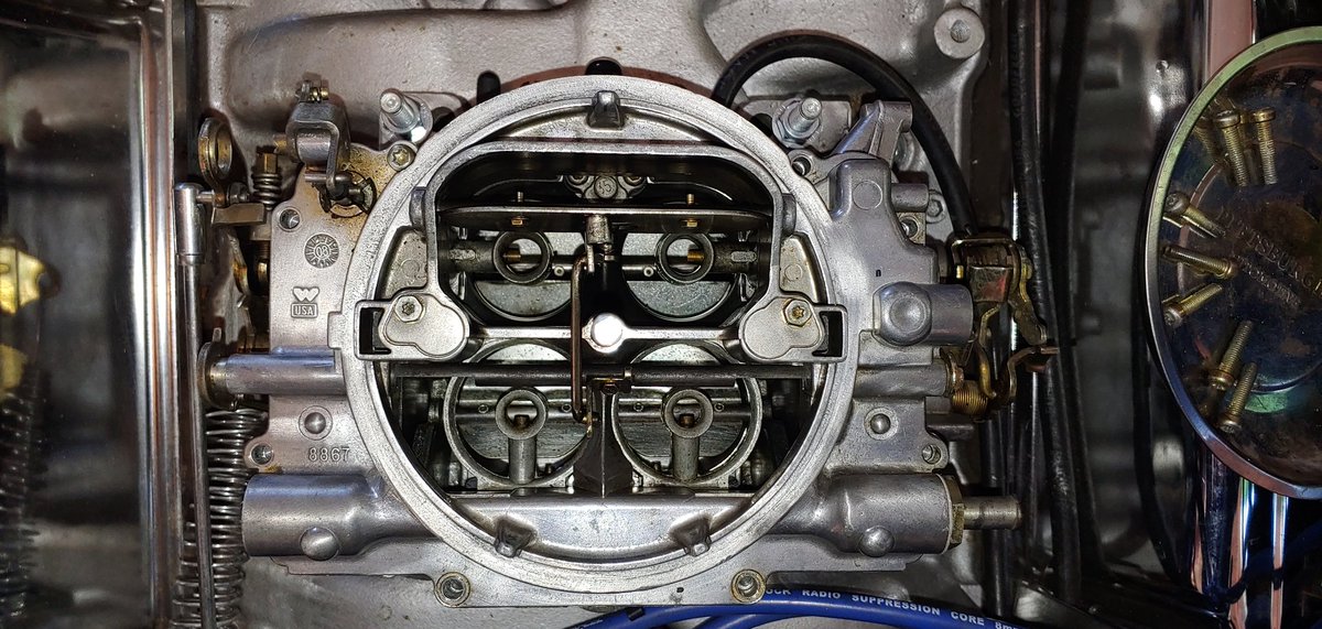 skjaldmaer67's tweet image. Checking the #PontiacFirebird carb bc the carb on the old dodge truck was varnished and crystallized really bad. I don&apos;t put ethanol gas in the bird for that very reason. So, checking into it today, it&apos;s clean af.