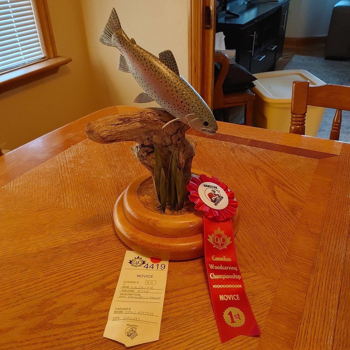 Was happy to place first in Hamilton Wood Show