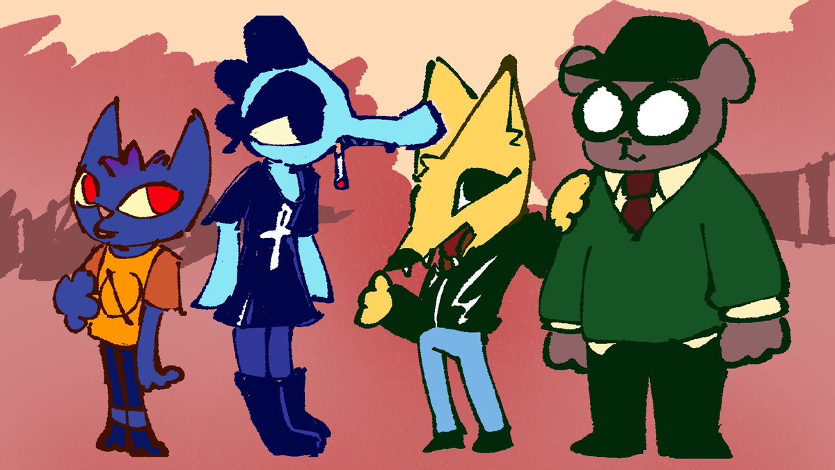 aftertraveler's tweet photo. funny friends from night in the woods https://t.co/O6oqAToZUY