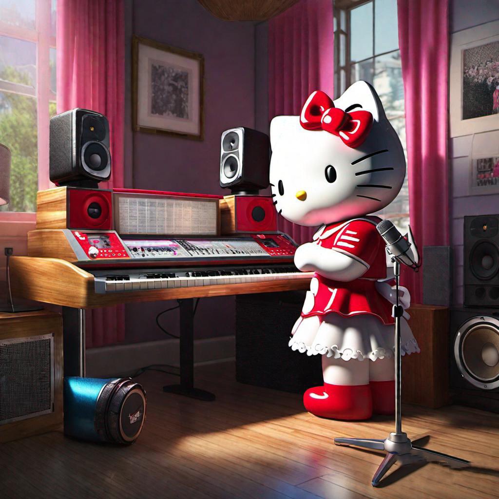 foo_chacha's tweet image. Hello Kitty in the Studio 🎧
