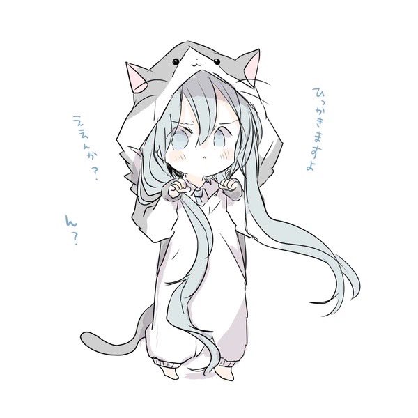 初音ミク 「ねこ着ぐるミク」|sakiのイラスト