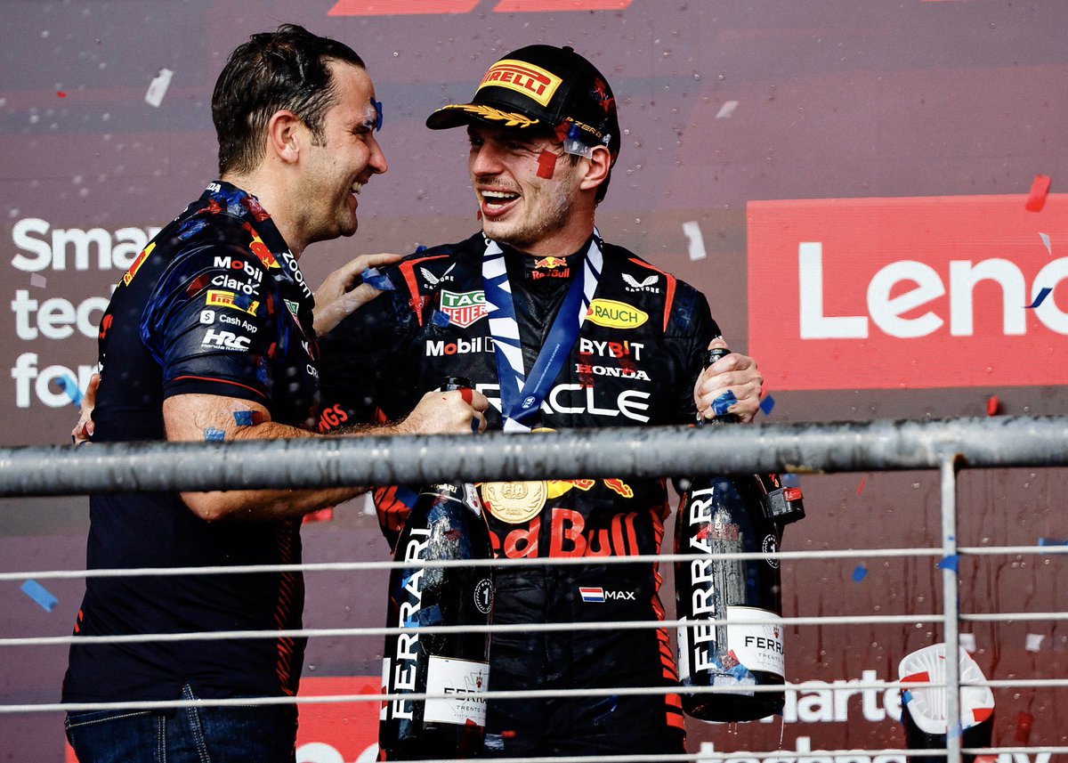 Max33Verstappen's tweet photo. It’s incredible to win my 50th Grand Prix here today. I feel very proud to achieve this! This was a tough race, but it’s great that we were still able to win. Amazing job by everyone in the team 👏 @redbullracing https://t.co/9NYUOTRBDm