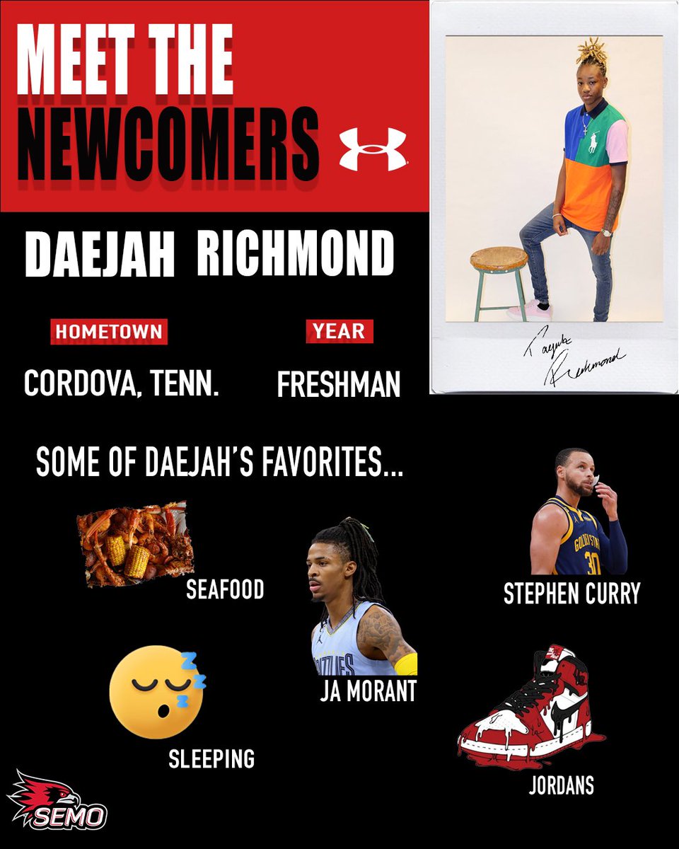 OfficialSEMOWBB's tweet photo. New Faces…

Let’s take a look at another one of our newcomers, Daejah Richmond. She is a freshman from Cordova, Tennessee. We can wait for you guys to see her on the court this season! 

#semoway #feelinrowdy https://t.co/B03fhKH3jz