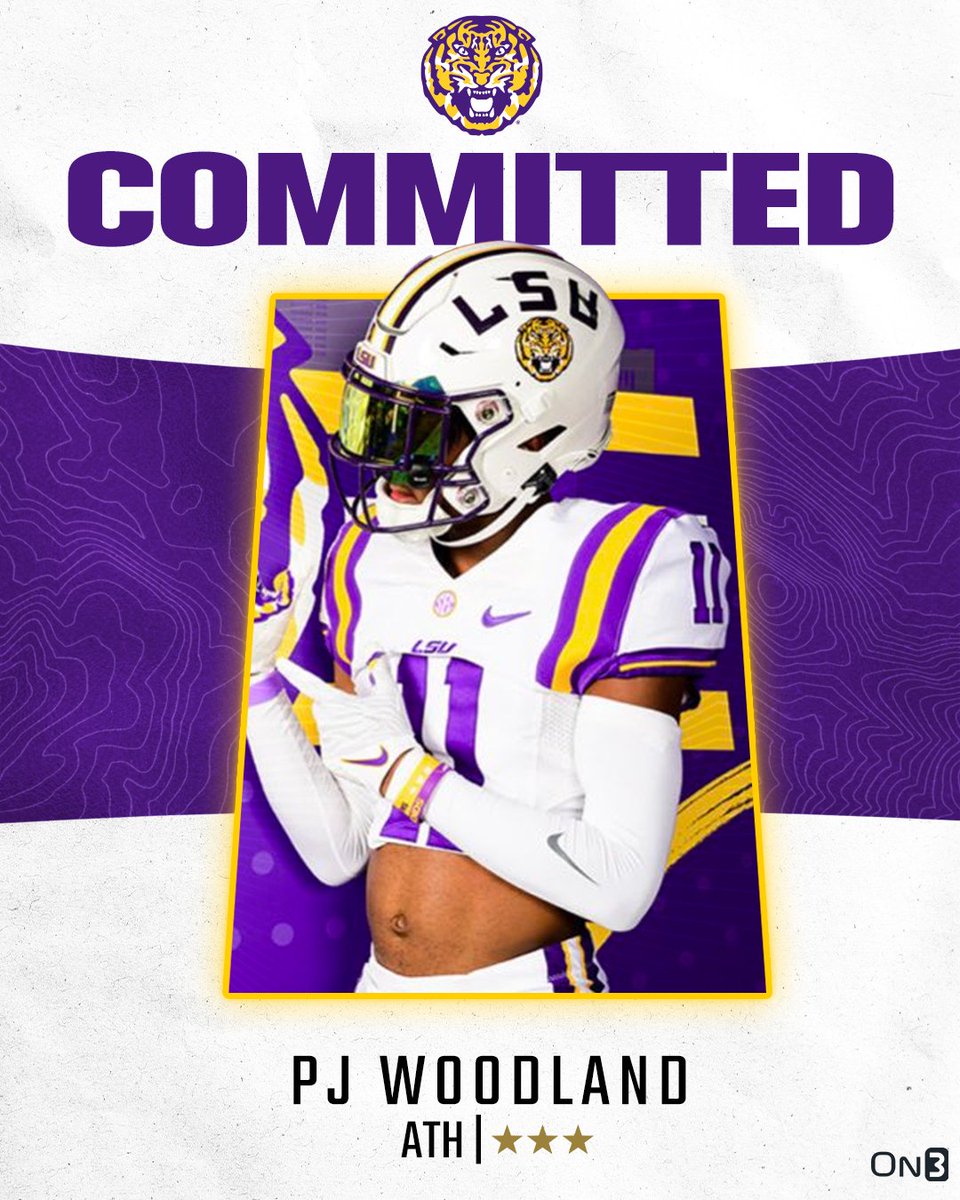 On3 Recruits (@on3recruits) on Twitter photo 🚨BREAKING🚨 2024 athlete PJ Woodland has committed to LSU🐯
More from <a href="/samspiegs/">Sam Spiegelman</a>: on3.com/college/lsu-ti… 🚨BREAKING🚨 2024 athlete PJ Woodland has committed to LSU🐯
More from <a href="/samspiegs/">Sam Spiegelman</a>: on3.com/college/lsu-ti…