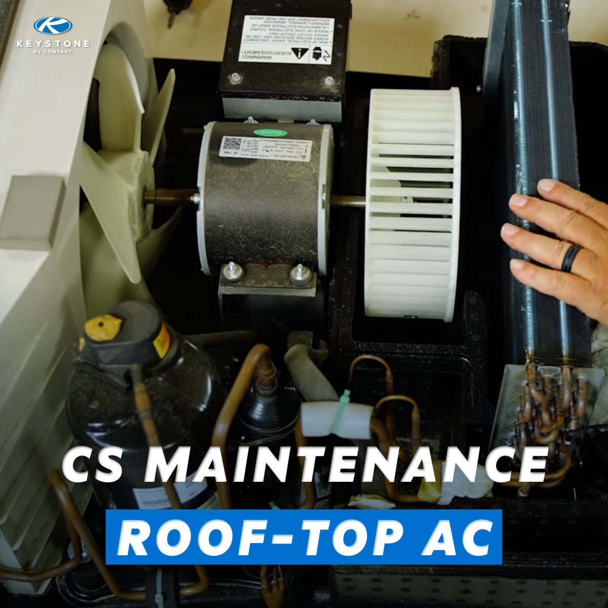 KeystoneRVCo's tweet photo. Elevate your RV game with Bart and Matt, the ultimate RV gurus! 🚐
Learn the secrets to rooftop AC unit performance in this maintenance pro tip. 🔥❄️
Watch now: https://t.co/reS9pYJ1q7
#KeystoneRV #CampBetter #RVtipsandtricks #RVmaintenance https://t.co/t4Vun9LsmN
