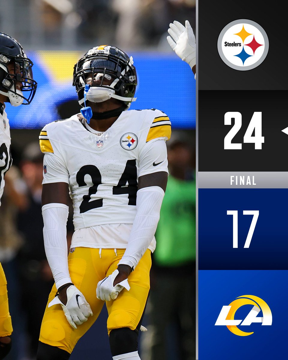 NFL's tweet photo. FINAL: The @steelers improve to 4-2 #PITvsLAR https://t.co/lbGk0qeNQF