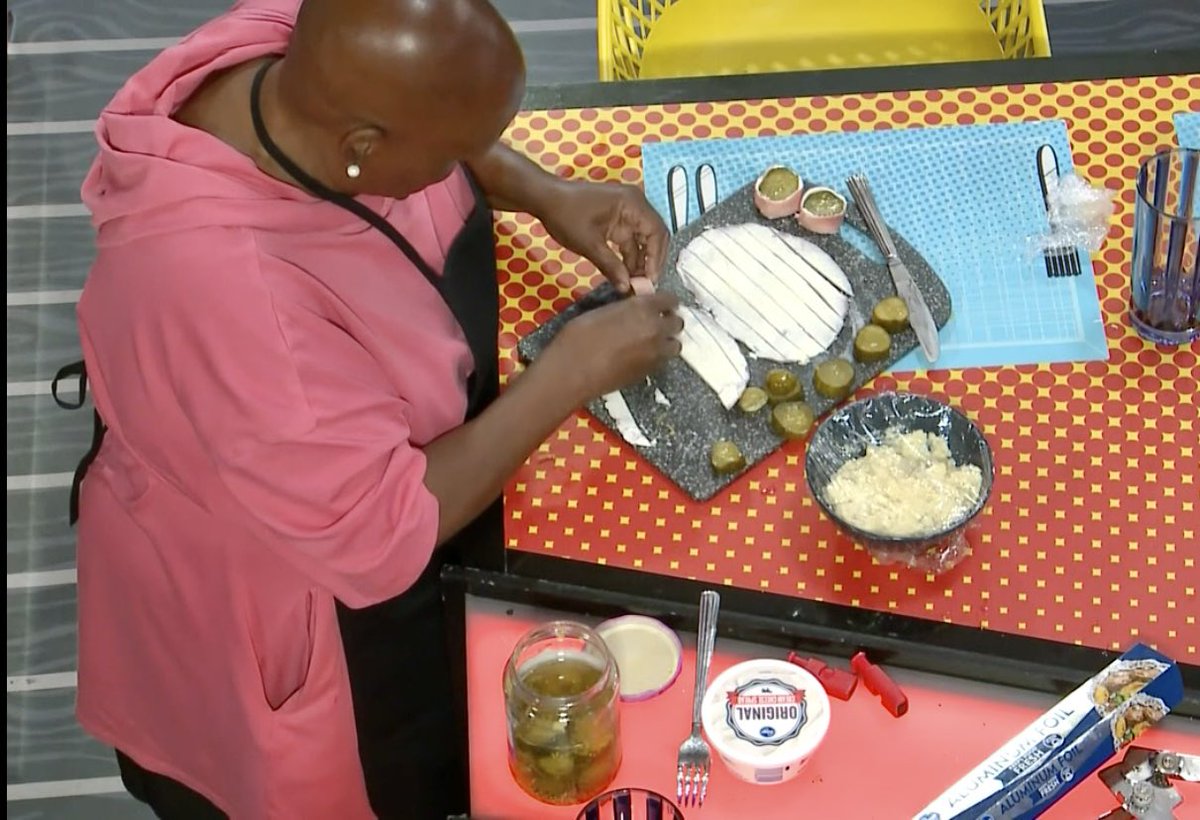 keshi926's tweet photo. Felicia makes her famous ham wrapped pickles 😋
#BB25 #BBLF #BBbbq https://t.co/boIQ5byfkd