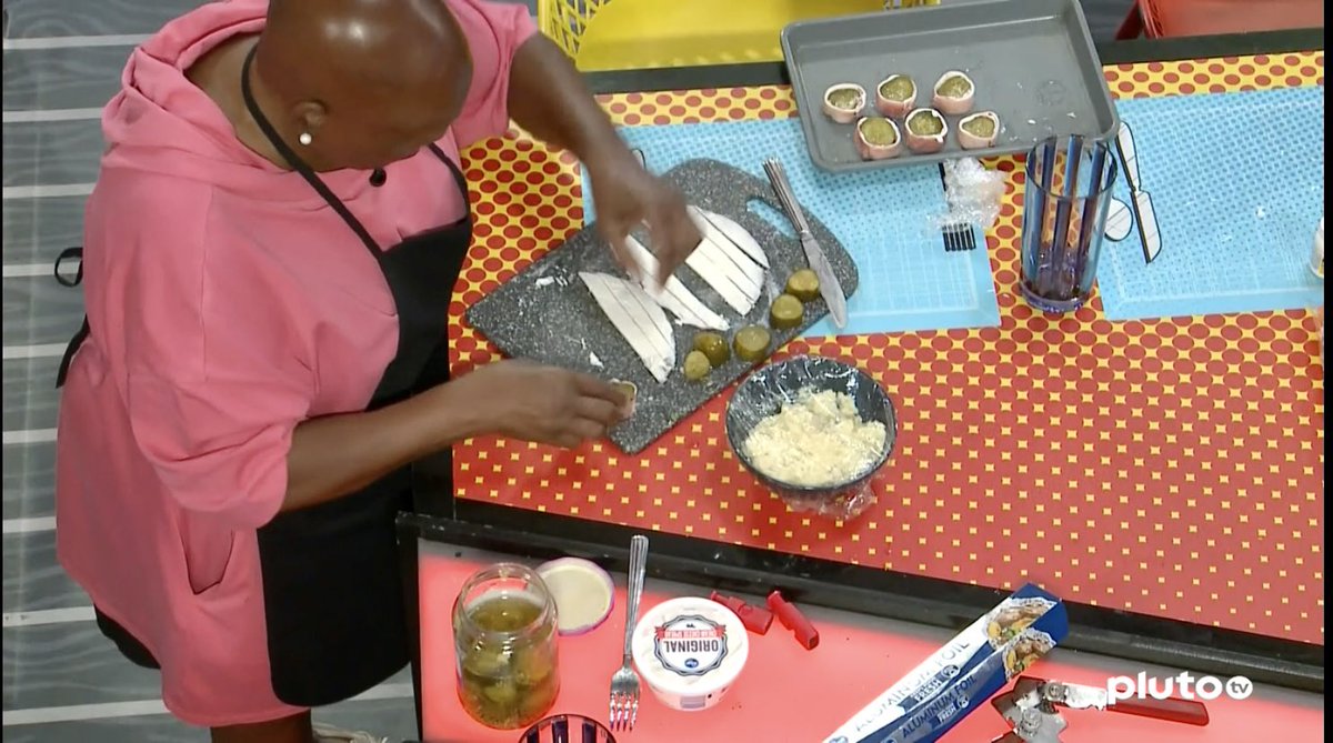 keshi926's tweet photo. Felicia makes her famous ham wrapped pickles 😋
#BB25 #BBLF #BBbbq https://t.co/boIQ5byfkd
