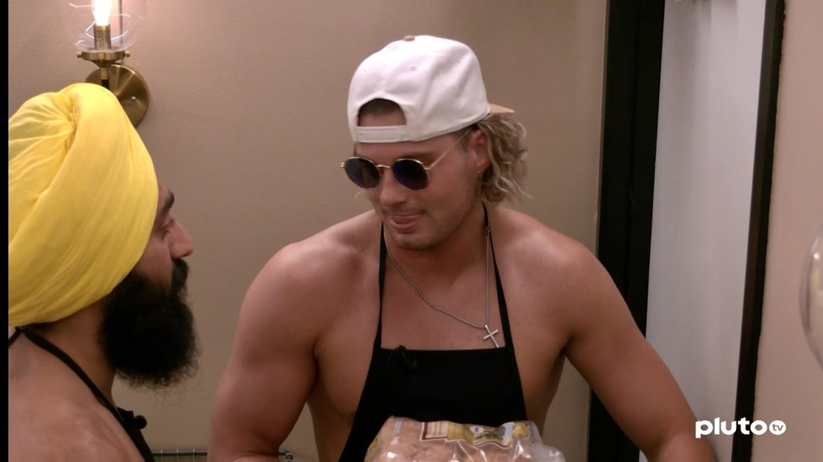 keshi926's tweet photo. Matt tells Jag his BBQ apron is chafing his nipples. 🤣 
#BB25 #BBLF #BBbbq https://t.co/w2pr6WXlAU