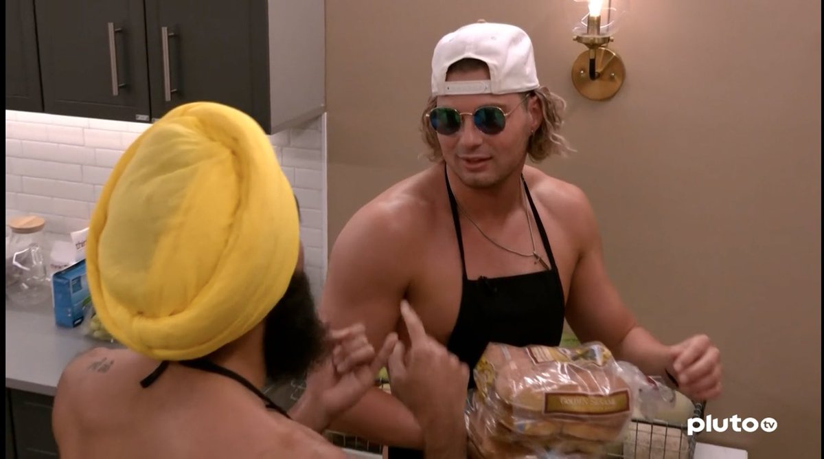 keshi926's tweet photo. Matt tells Jag his BBQ apron is chafing his nipples. 🤣 
#BB25 #BBLF #BBbbq https://t.co/w2pr6WXlAU