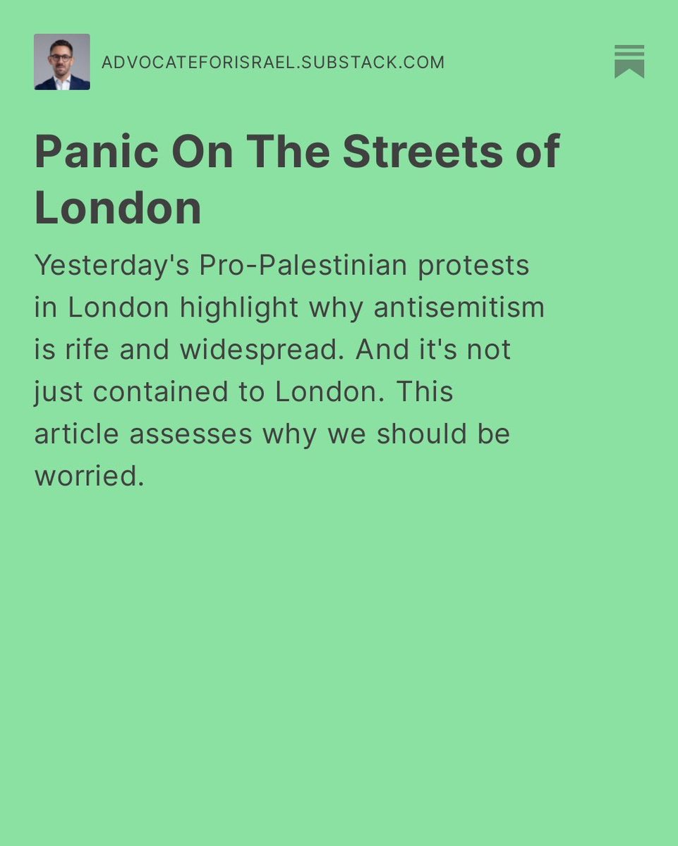 My latest article on why antisemitism in London is a real concern

open.substack.com/pub/advocatefo…

#antisemitism #israel #gaza #hamas #bbc