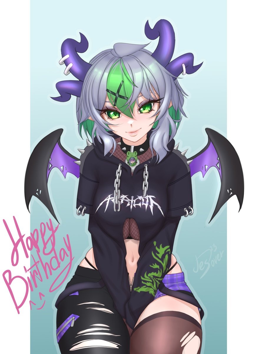 JES_over's tweet photo. Happy Birthday Froot ^_^ ♥  Hope you havin great time on your cake day
  Thanks for banger songs, beautiful art and fun streams, much love 
#Lichcraft #Vshojoart https://t.co/Hdsny1Txtk